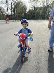 Kid riding a bike